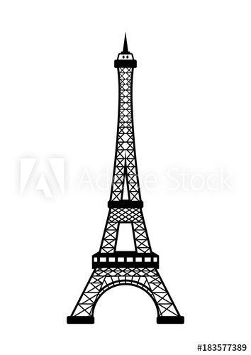 Effeil Tower Logo - Sketch of Paris Art Eiffel Tower Illustration Logo Symbol