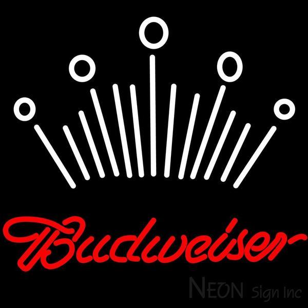 Red White Crown Logo - Red Budweiser White Crown Neon Sign – Neon Sign Inc