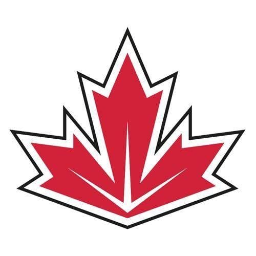 Red Maple Leaf Hockey Logo - 