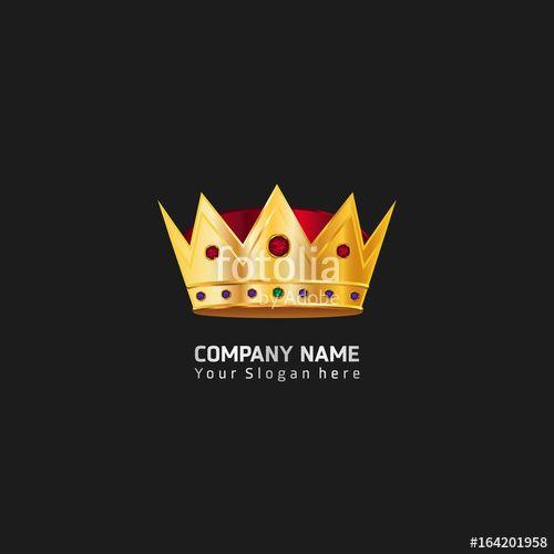 Red White Crown Logo - Luxury crown logo and crown monogram. golden gradient crown with red ...