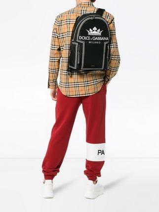 Red White Crown Logo - Dolce & Gabbana black and white crown logo print backpack $517