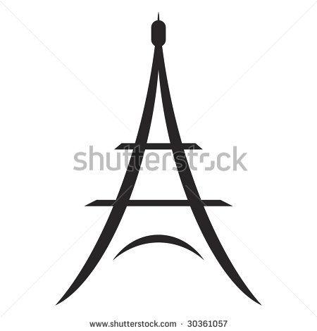 Effeil Tower Logo - Stylized / abstract Eiffel Tower graphic by Jennifer Johnson ...