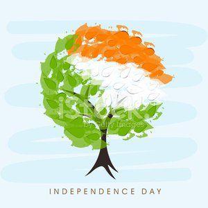 Beautiful Tree Logo - Beautiful Tree With Tricolors Leaves for Independence stock vectors