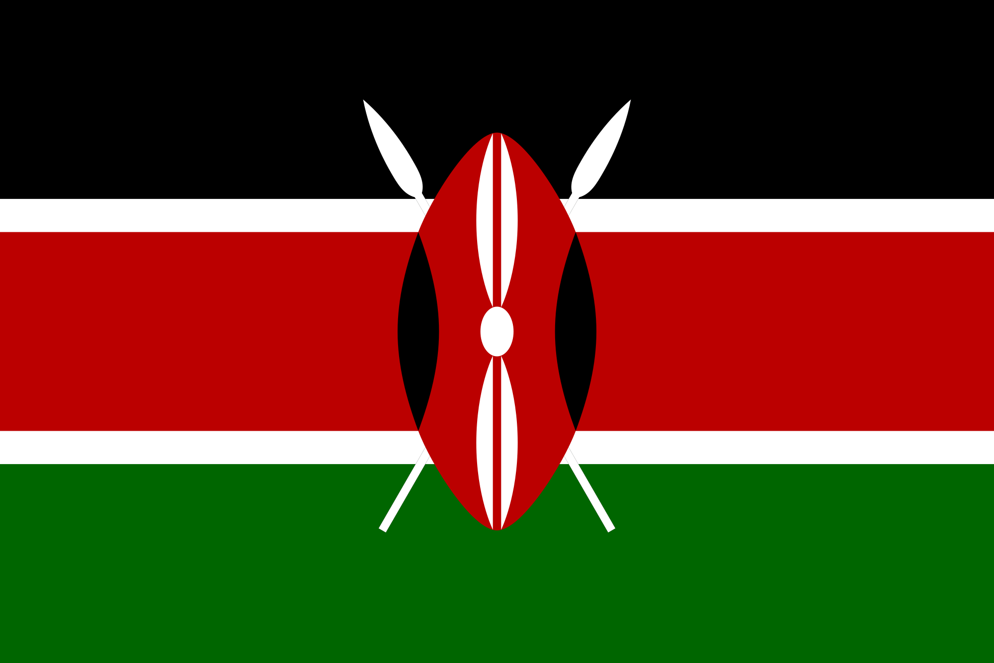Black and Red Spear Logo - Flag of Kenya