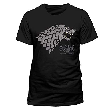 Amazon Small Logo - Official Game Of Thrones - Stark Logo - Black T Shirt (Small ...