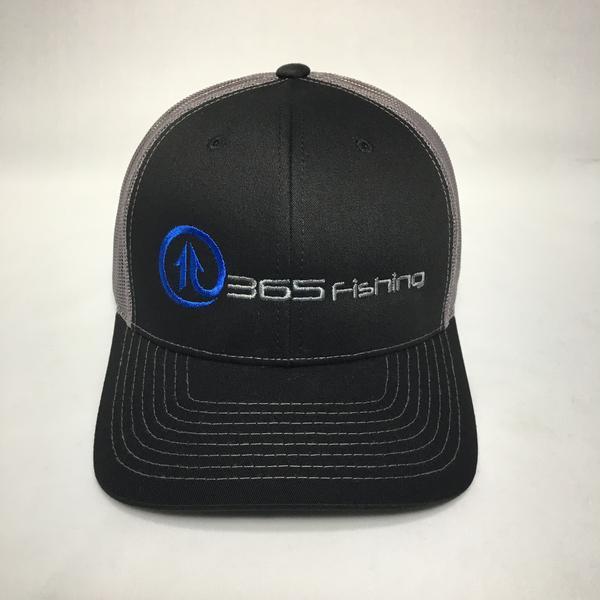 Blue and Charcoal Logo - Laser Sharp Series black on charcoal hat with royal blue and ...