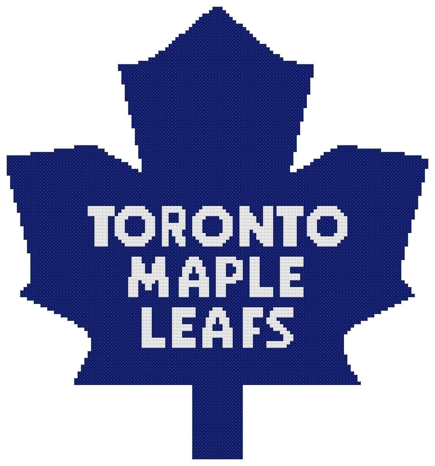 Red Maple Leaf Hockey Logo - Counted Cross Stitch Pattern, Toronto Maple Leafs Logo - Free Us ...