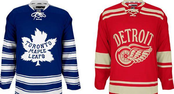 Red Maple Leaf Hockey Logo - Winter Classic 2014 going retro with Maple Leafs, Red Wings jerseys ...