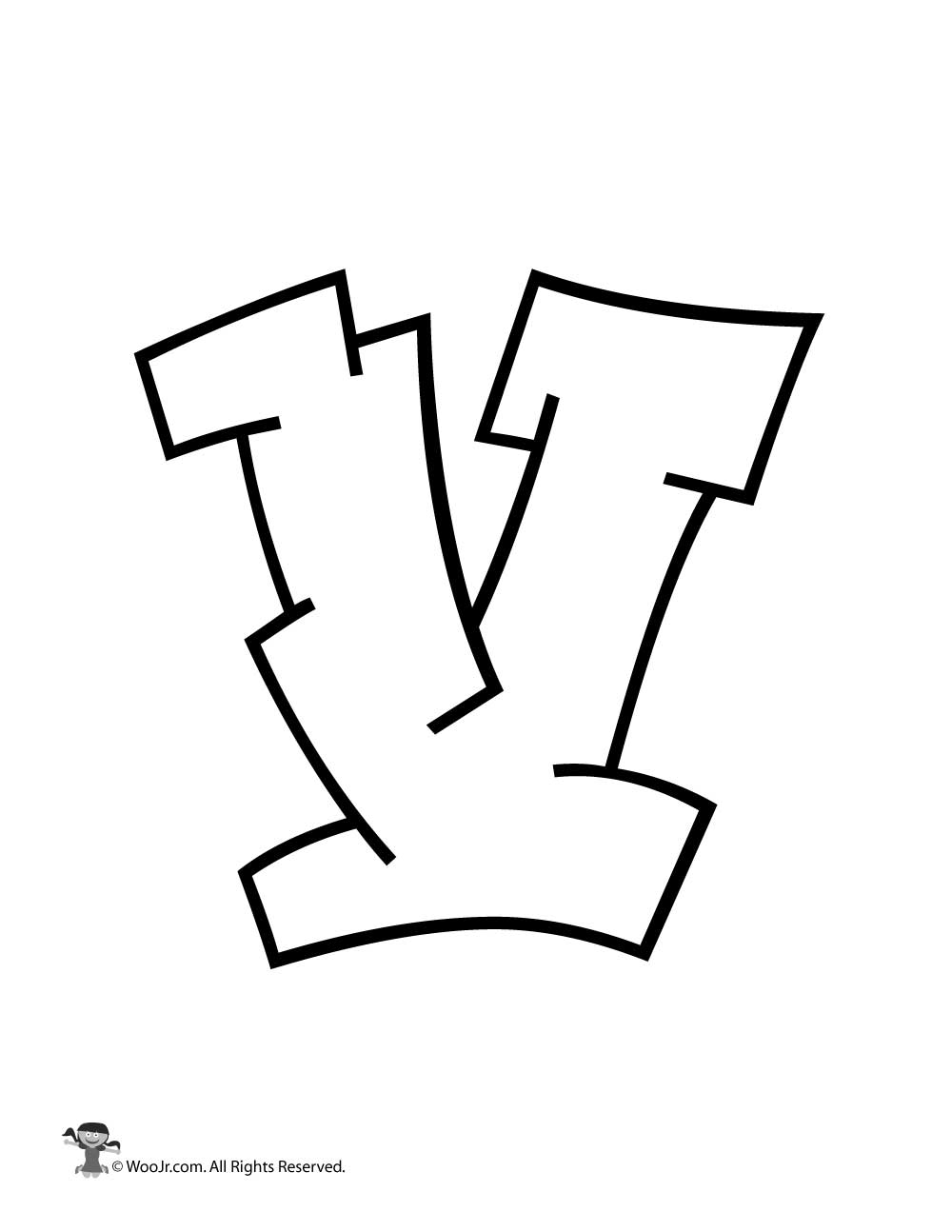 Graffiti Letter V Logo - Graffiti Capital Letter V | Woo! Jr. Kids Activities
