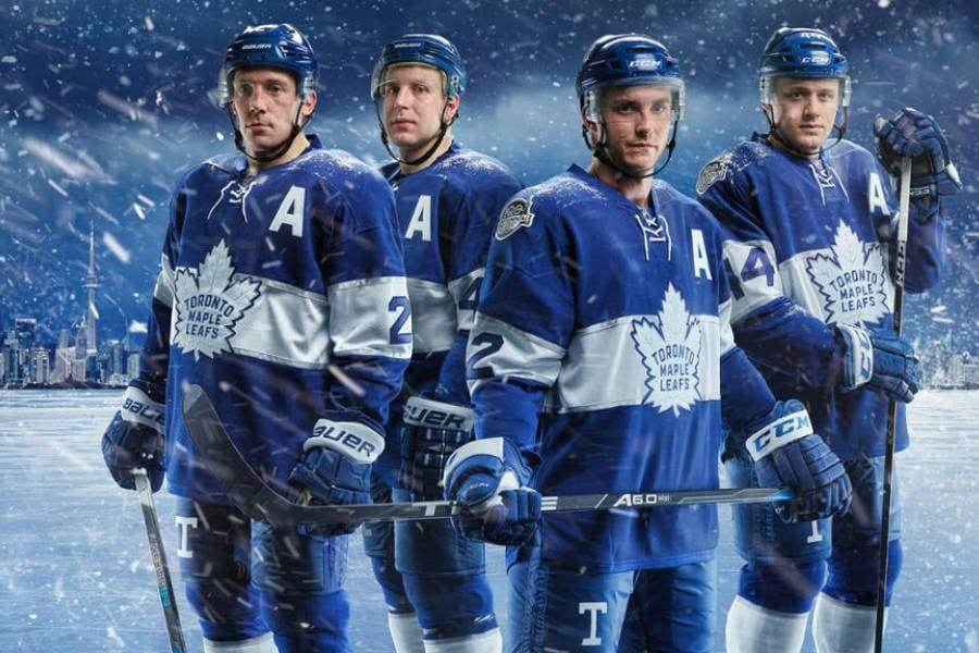 Red Maple Leaf Hockey Logo - Maple Leafs, Red Wings unveil Centennial Classic jerseys