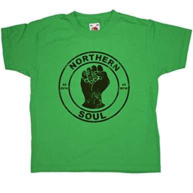 Green Circular Logo - Kids T Shirt - Northern Soul Circular Logo - Kelly Green - 3-4 years ...