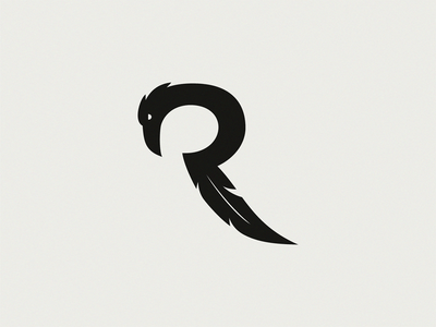 Letter RR Logo - Raven letter R | Logo | Logo design, Logos, Lettering