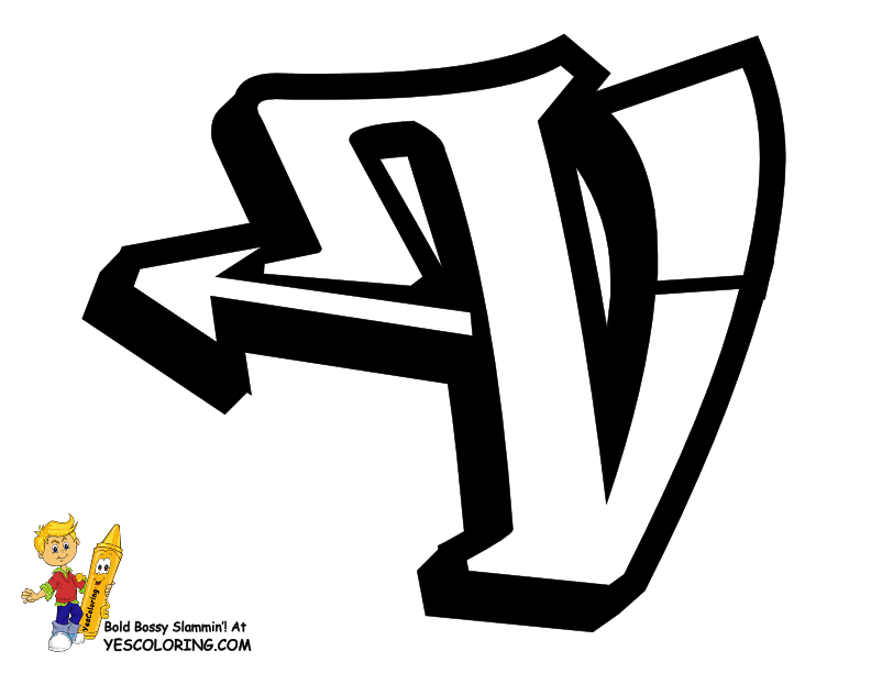 Graffiti Letter V Logo - Banksy Graffiti Alphabets | Free | Graffiti | Alphabet Coloring Pages