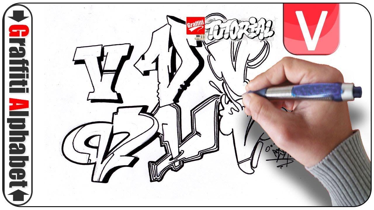 Graffiti Letter V Logo - Graffiti Alphabet Buchstabe V V