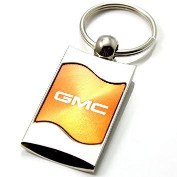 Google Crome Orange Logo - Premium Chrome Spun Wave Orange GMC Genuine Logo Emblem Key Chain
