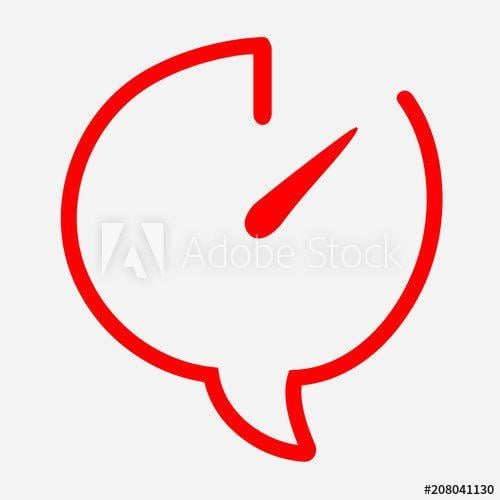 White with Red Arrow Logo - Time chat icon in red color dialog box open Red arrow is inside