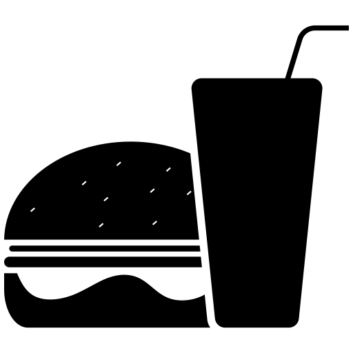Fast Food and Drink Logo - Burger, coke, coke and burger, drink, fast food icon