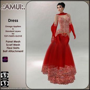 Fashion Red Omega Logo - Second Life Marketplace - .:AMUI:. JEWEL Dress (Omega)