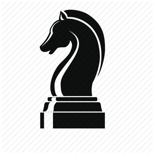 Chess Horse Logo - Black, checks, game, knight, sign, smart, thinking icon