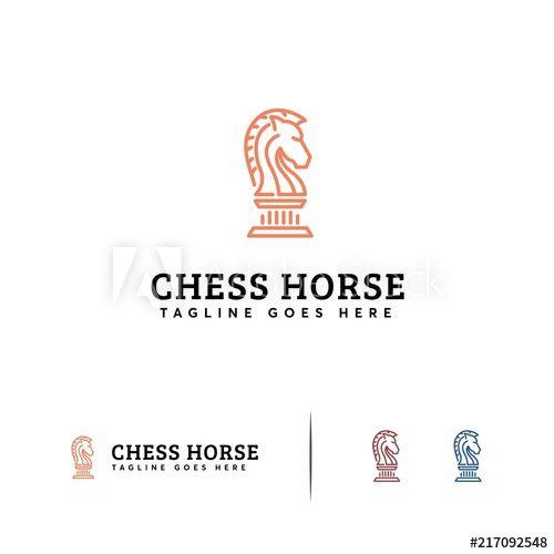 Chess Horse Logo - Cool Line art Chess Horse logo designs concept vector this