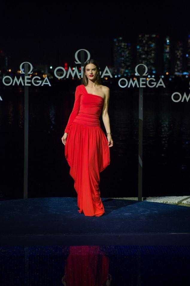 Fashion Red Omega Logo - Omega Celebrates the Aqua Terra Watch With Alessandra Ambrosio ...