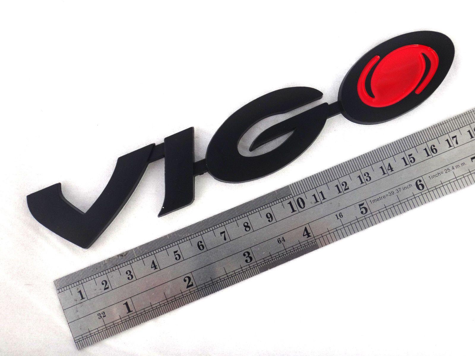 Vigo Logo - MATTE BLACK RED VIGO LOGO EMBLEM DECAL TOYOTA HILUX VIGO CHAMP