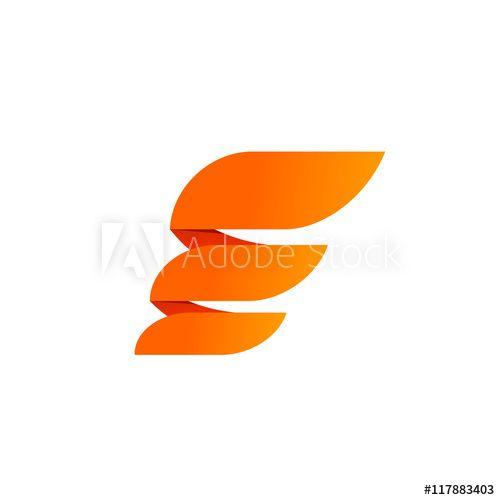 Orange Wing Logo - Abstract wing logo element vector design isolated on white