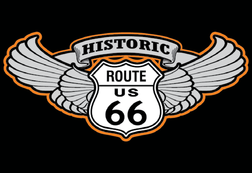 Orange Wing Logo - Route 66 Orange Wing Picture Magnet