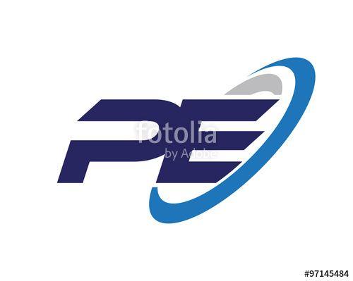 PE Logo - PE Swoosh Letter Logo