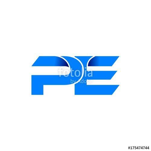 PE Logo - pe logo initial logo vector modern blue fold style