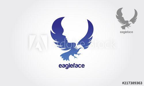 Hunting Eagle Logo - Blue silhouettes of graceful flying eagle logo with their outspread ...