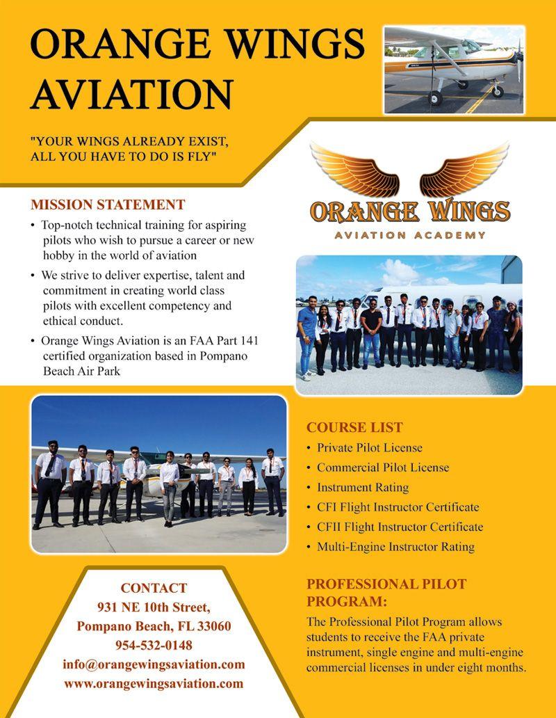 Orange Wing Logo - Orange Wings Aviation School