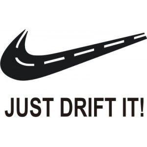 Funny Nike Logo - Funny Nike tuned bumper sticker for car drifters, where the curve