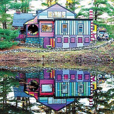 Multi Colored House Logo - Pretty multicolored house - maybe a bit over the top for a residence ...