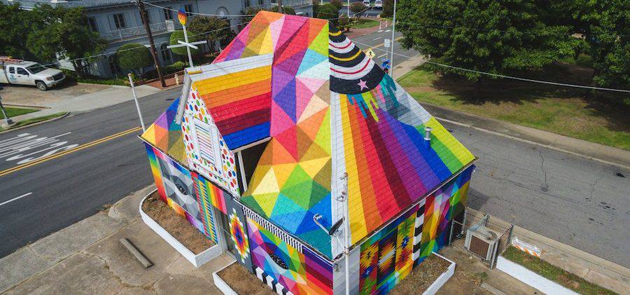 Multi Colored House Logo - New Multicolored Artwork on a House by Okuda – Fubiz Media