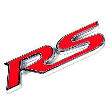 Red Auto Logo - Auto Red 3D Metal RS Logo Racing Sports Car Hood Side Sticker Badge ...