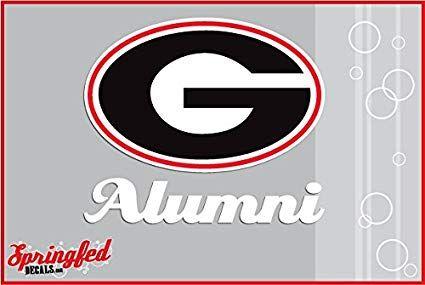 UGA G Logo - Amazon.com: Georgia Bulldogs ALUMNI in Cursive w/ G Logo #1 Vinyl ...