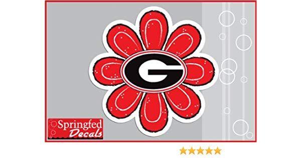 UGA G Logo - Amazon.com: Georgia Bulldogs G Logo RED FLOWER #2 Vinyl Decal 4