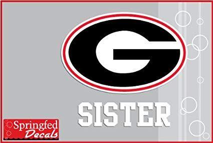 UGA G Logo - Amazon.com: Georgia Bulldogs SISTER w/ G Logo Vinyl Decal #2 Car ...