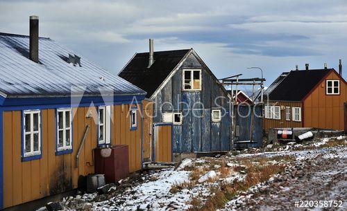 Multi Colored House Logo - Multi-colored houses in the polar Greenland village. - Buy this ...