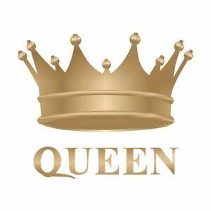 Gold Queen Crown Logo - Gold Queen crown Iron on DIY Screen Print Machine Washable Transfer ...