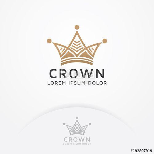 Gold Queen Crown Logo - Crown logo design. Unusual vector Gold crown for Fashion logo ...