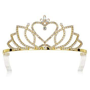 Gold Queen Crown Logo - Amazon.com : DcZeRong Gold Crown Princess Crown Gold Prom Crown Gold ...