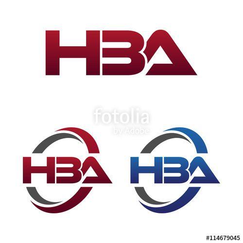 HBA Logo - Modern 3 Letters Initial logo Vector Swoosh Red Blue hba