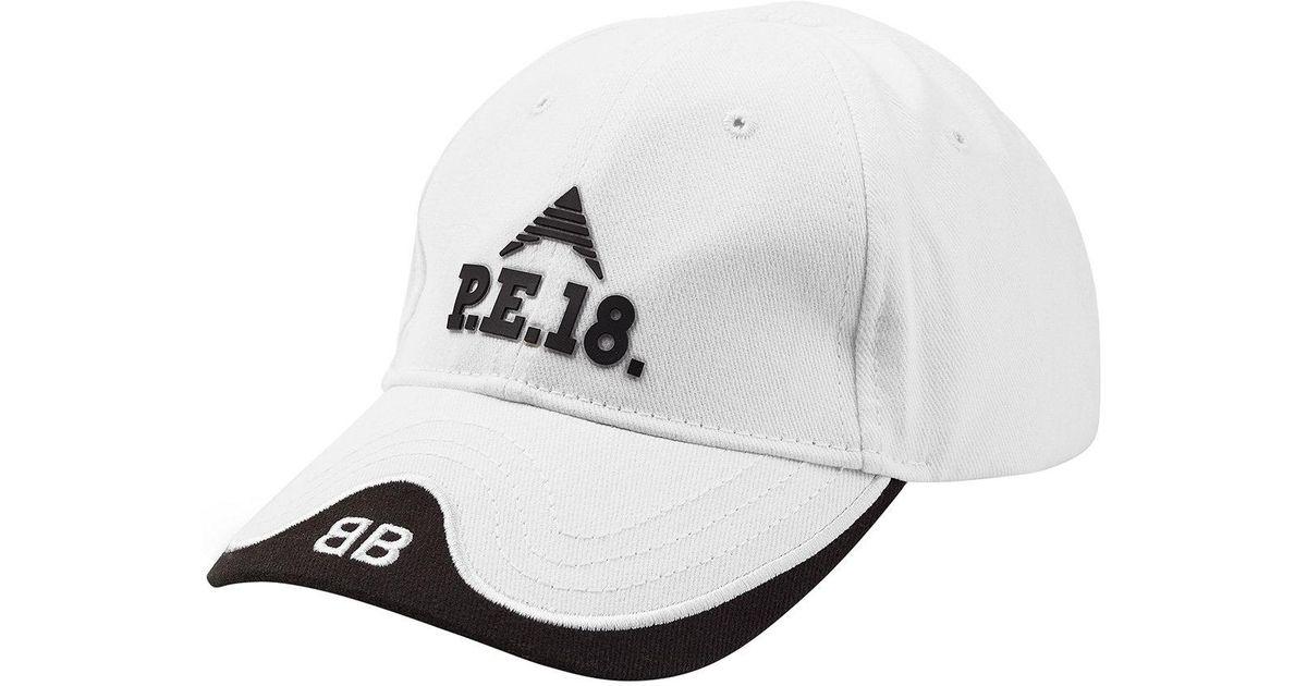 PE Logo - Balenciaga Pe Logo Baseball Cap in White for Men - Lyst