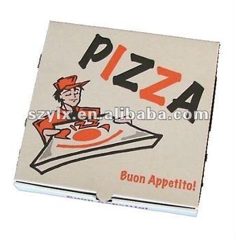 Pizza Box Logo - White Corrugated Pizza Box With Logo Printed On - Buy White ...