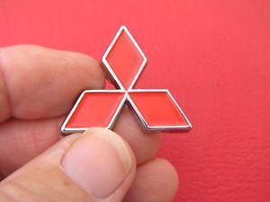 Metal Diamond Logo - MITSUBISHI SMALL RED METAL DIAMOND 35mm BADGE 1 3/8