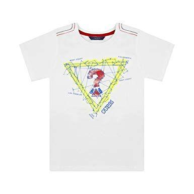White Triangle Clothing Logo - Guess Triangle Logo T-Shirt White 12: Amazon.co.uk: Clothing