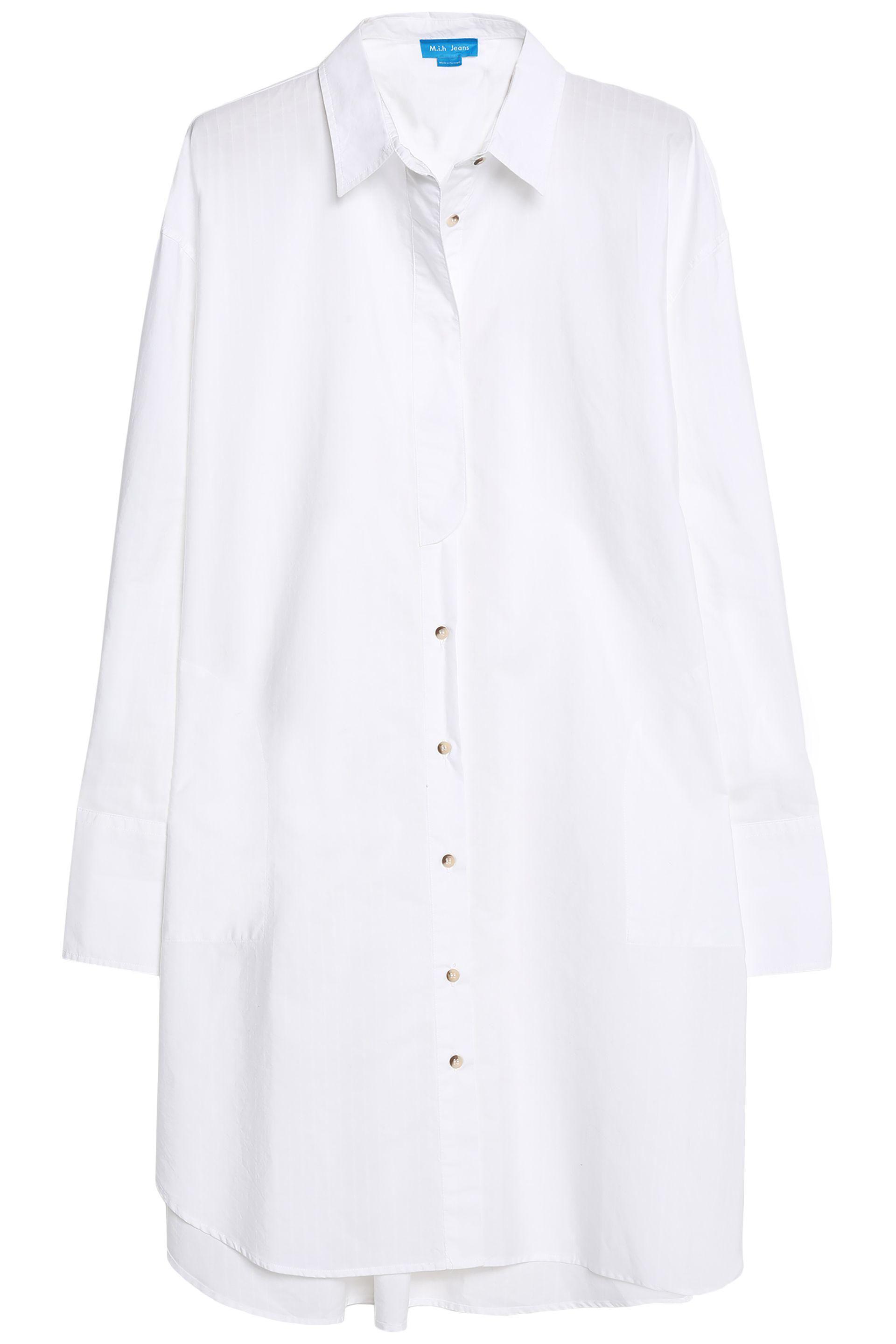 White Triangle Clothing Logo - M.i.h Jeans Woman Triangle Pinstriped Cotton-poplin Shirt Dress ...