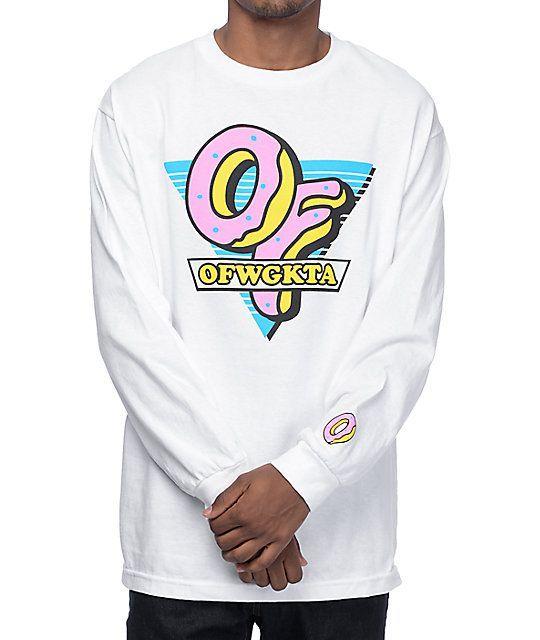 White Triangle Clothing Logo - Odd Future OF Triangle White Long Sleeve T-Shirt | Clothes that I ...